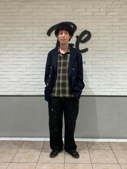 新品 ジャーナルスタンダードレリューム ハーフスリーブダブルブレストジャケット黒 TRツイル ダブルブレスト ブレザーのコーディネートスナップ（コウ