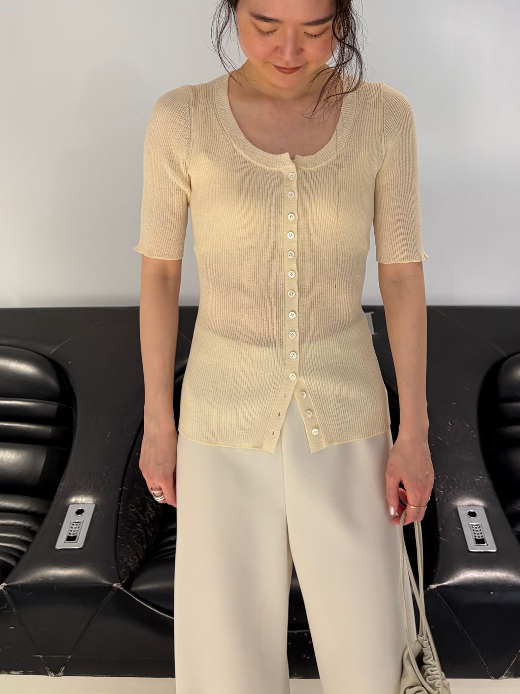 R'IAM RIB SEER カーディガンのコーディネートスナップ（mizuna