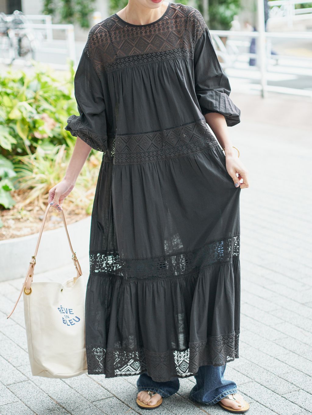 新色有り / 追加予約》HYUレースギャザーワンピースのコーディネート