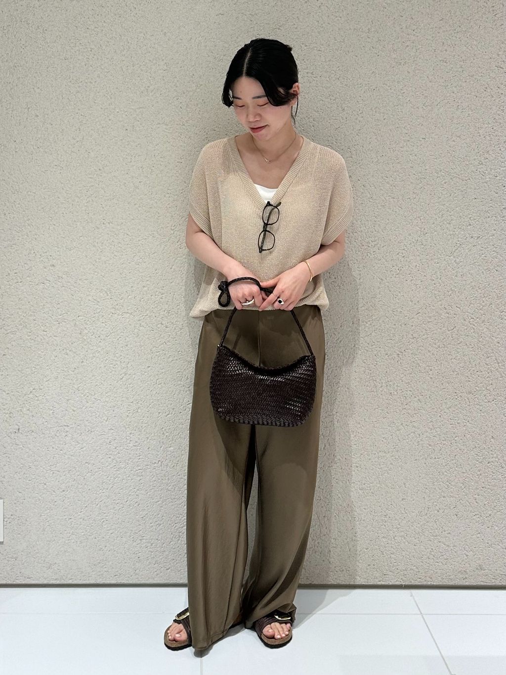 2WAY カタアゼ KNIT ベストのコーディネートスナップ（hina）｜Plage