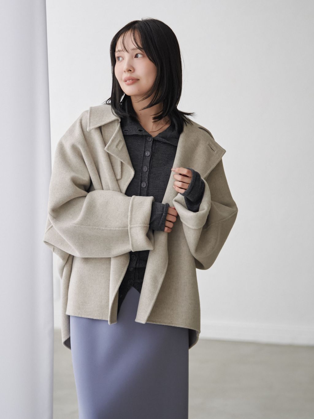 WEB・六本木店限定追加》Super160s リバードルマンショートコートの
