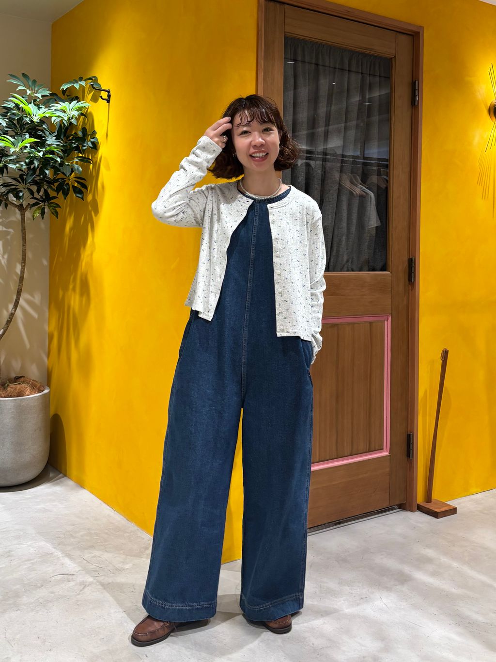 未着用　POOLDE 新作 フラワーキャミソール 26ss フラワーアイレットリブキャミソールのコーディネートスナップ（ayaka