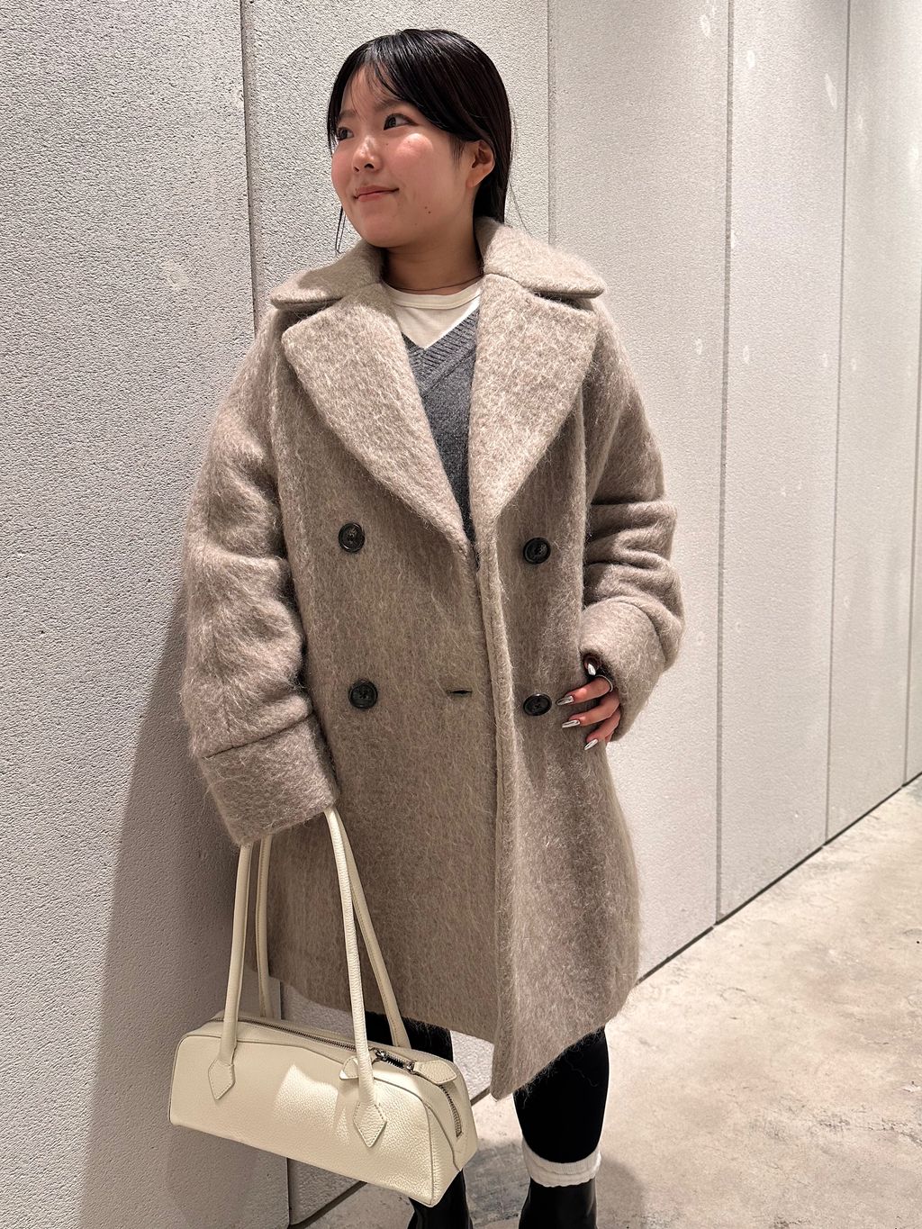 別注【TICCA / ティッカ】モヘヤ混テントコートのコーディネート