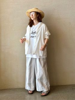 【journal standard luxe 【chimala】LAZY TEE 追加2》CHIMALA LAZY CAT TEE（Tシャツ／カットソー）｜journal