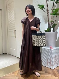 コットンボイルバルーンワンピースのコーディネートスナップ（nanaka