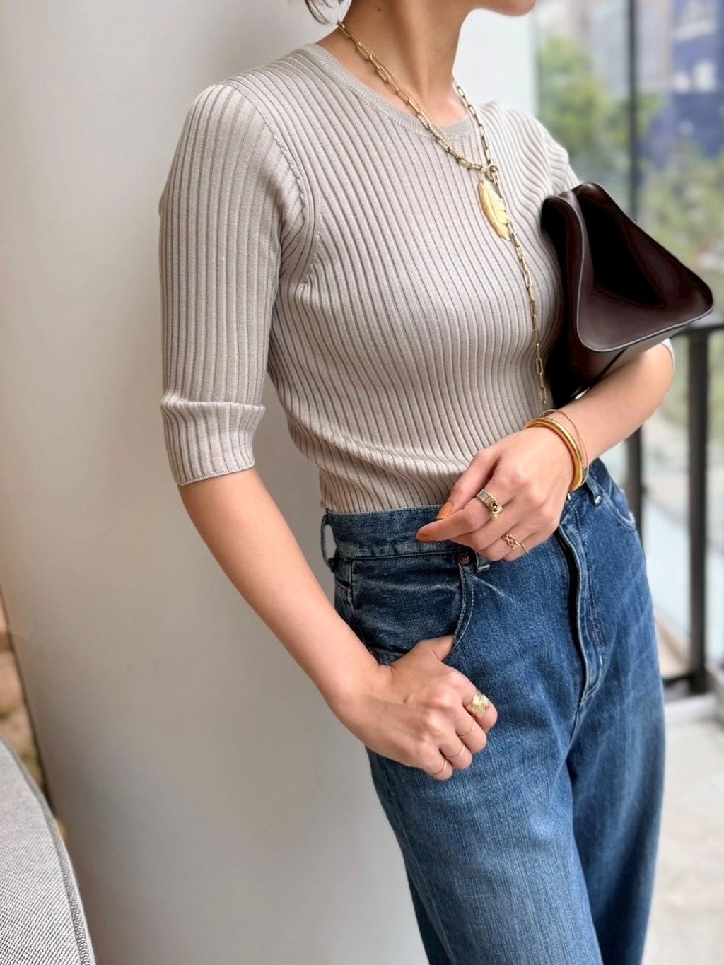RED CARD/レッド カード】 CROPPED FLARE DENIMのコーディネート