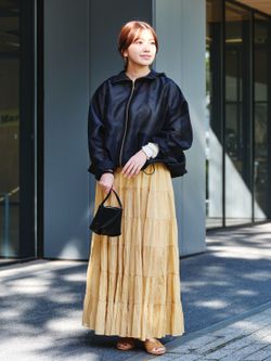 WEB限定追加予約2》ミルキーシアーボリュームブルゾンのコーディネート