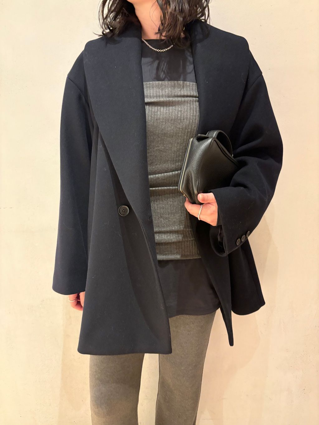 Double melton コートのコーディネートスナップ（chika）｜Plage