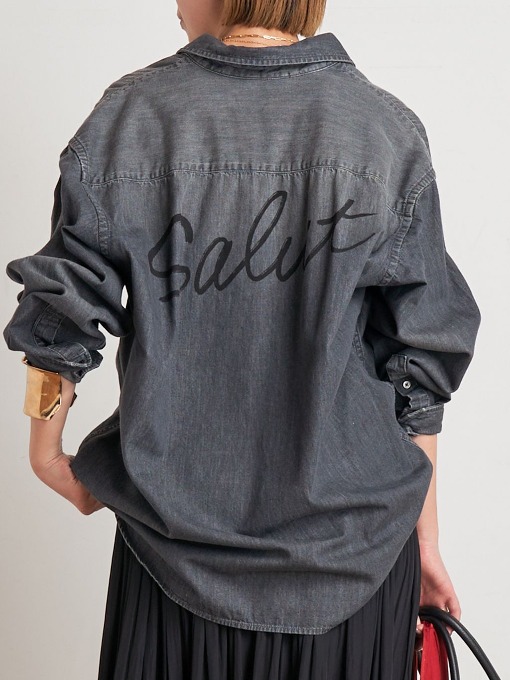 ギャザーマキシスカートのコーディネートスナップ（MAE）｜AP STUDIO