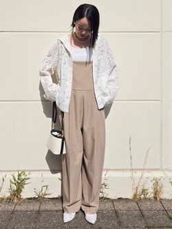 手洗い可 / レースフードシャツのコーディネートスナップ（しばかな