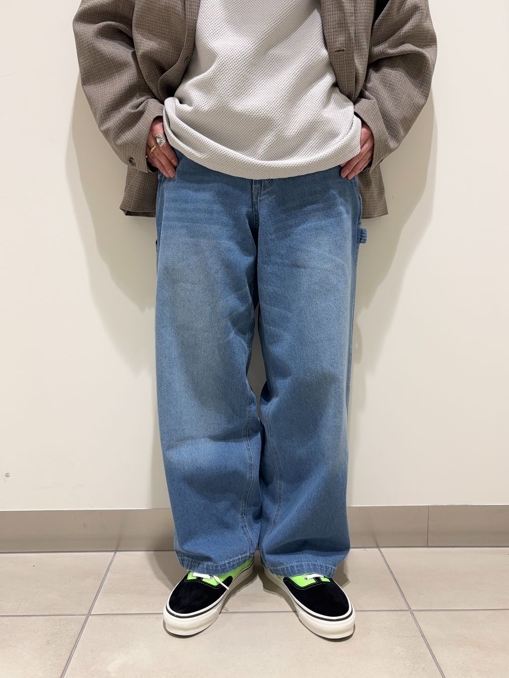 ウォッシャブル バスケット ストライプ ジャケット(セットアップ対応