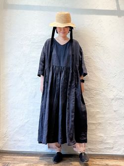 40リネン 2WAYギャザーワンピースのコーディネートスナップ（YY