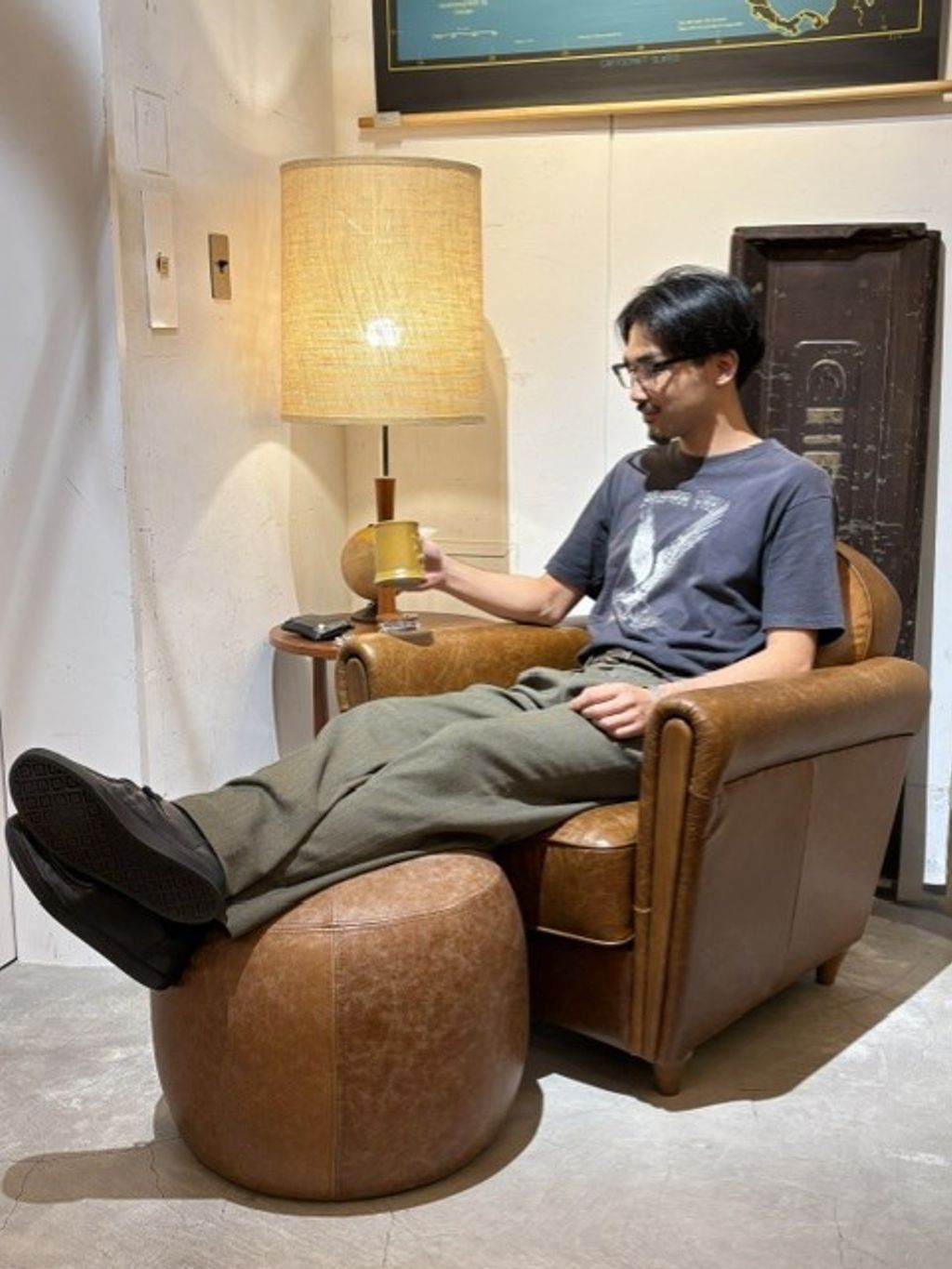 大型商品》OAKS CLUB CHAIR(crack) オークスクラブチェアの