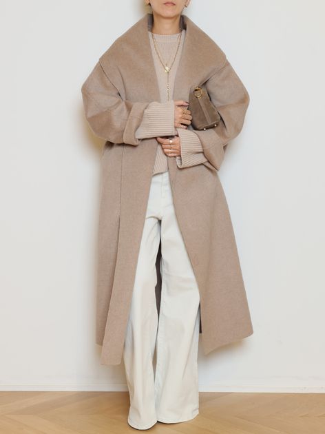 【新品・未使用】ALMA ROSA COAT★ロングコート　イエロー　42 ALMA ROSA/アルマ ローザ】LONG SHAWL GOWN コート（その他ブルゾン