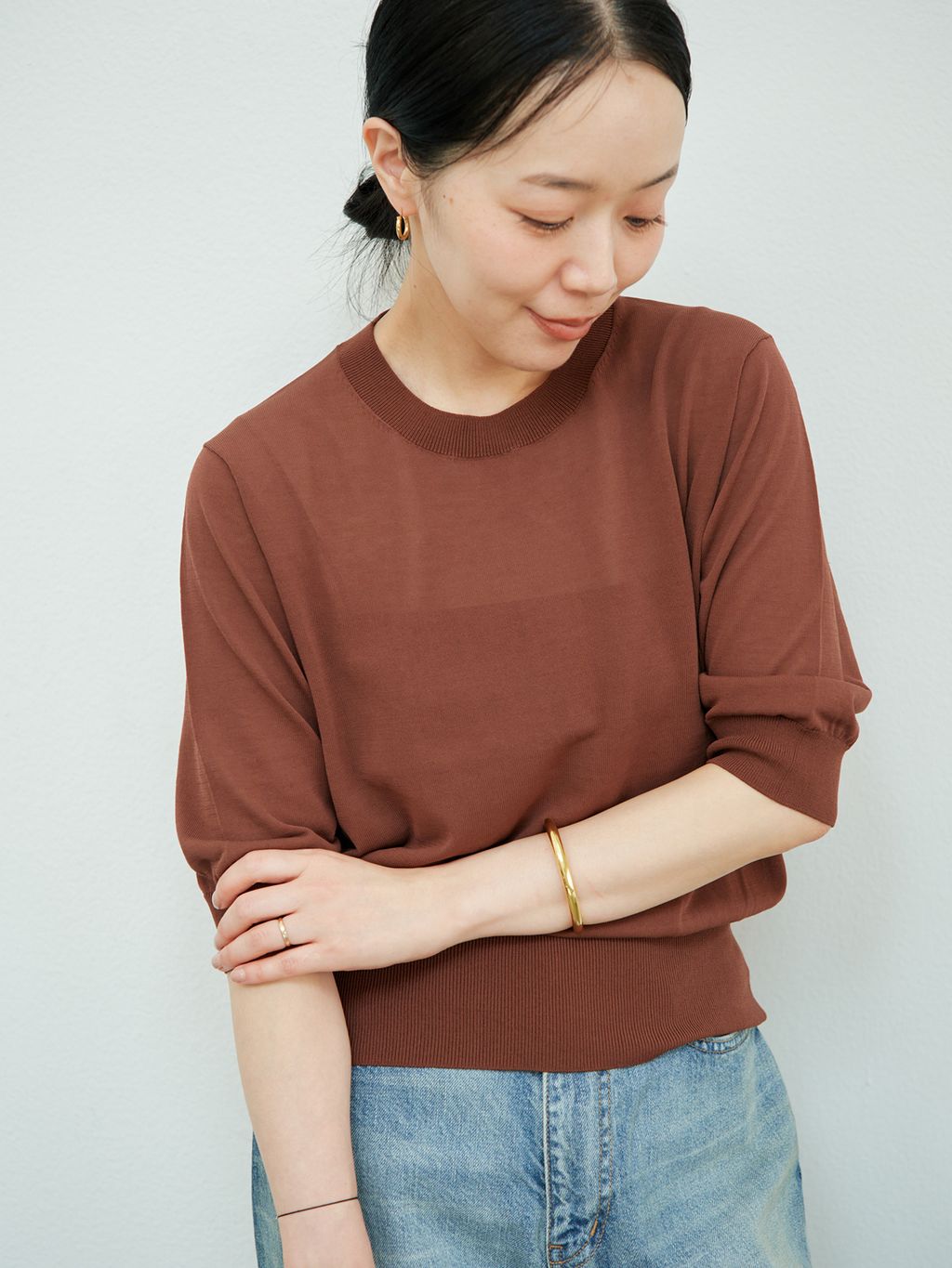 R'IAM コンパクトニットTeeのコーディネートスナップ（midori）｜Plage