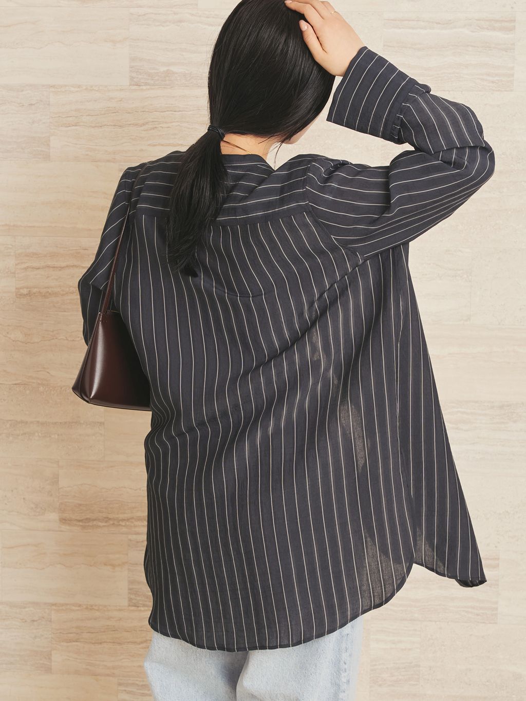 Plage R’IAM ストライプシャツ R'IAM シアーストライプシャツのコーディネートスナップ（risa