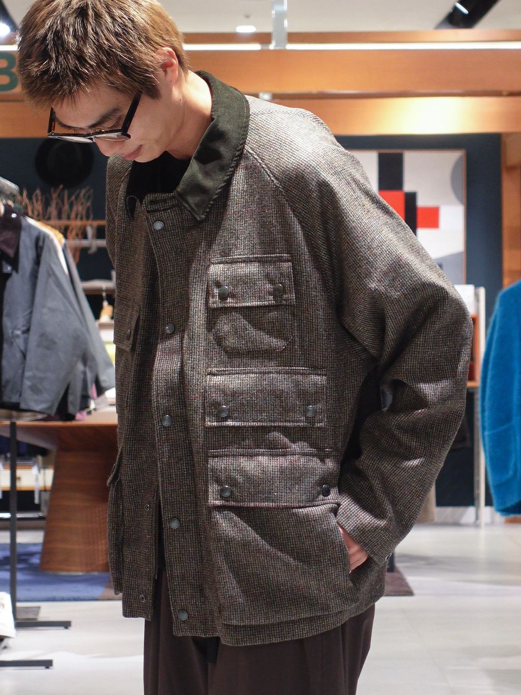 【NEW】エディフィス（EDIFICE）/Barbour(バブアー) Editor ウール ジャケット Barbour(バブアー) Editor ウール ジャケットのコーディネートスナップ