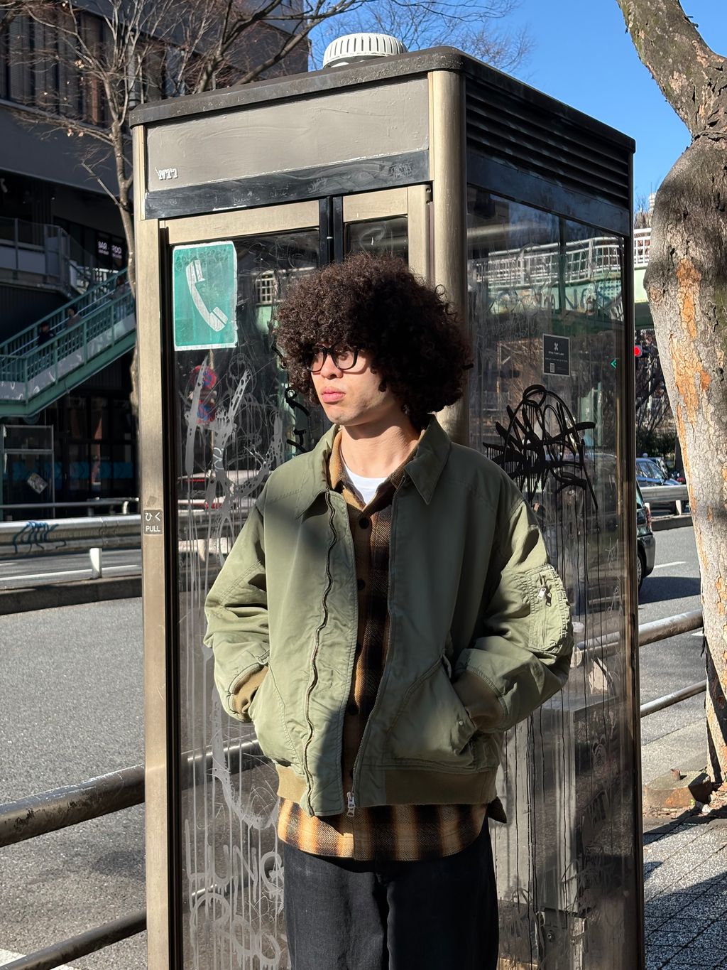ANCELLM × WISM 別注 FADED BOMBER JACKET EXのコーディネートスナップ