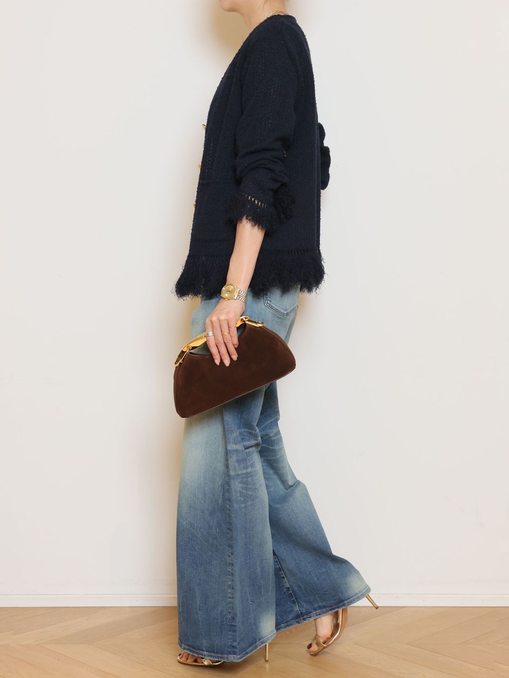 MIXTWEED KNIT ジャケットのコーディネートスナップ（MUSE）｜MUSE de
