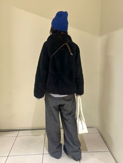 追加》ECOPEL ソフトフリースファーブルゾンのコーディネートスナップ