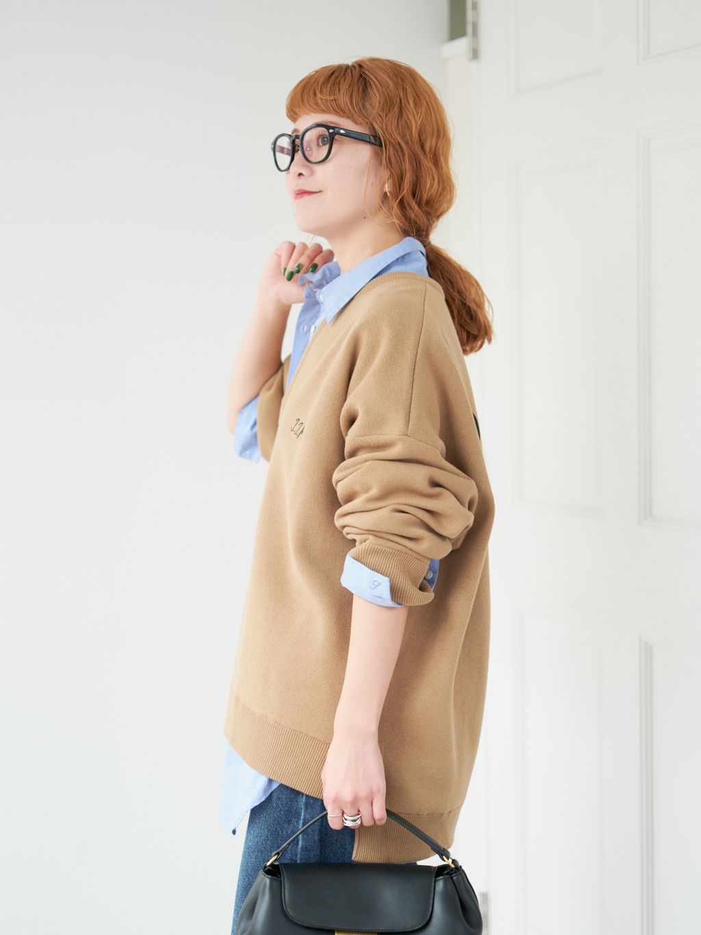 追加予約》50コットンオーバーシャツのコーディネートスナップ（RIKA