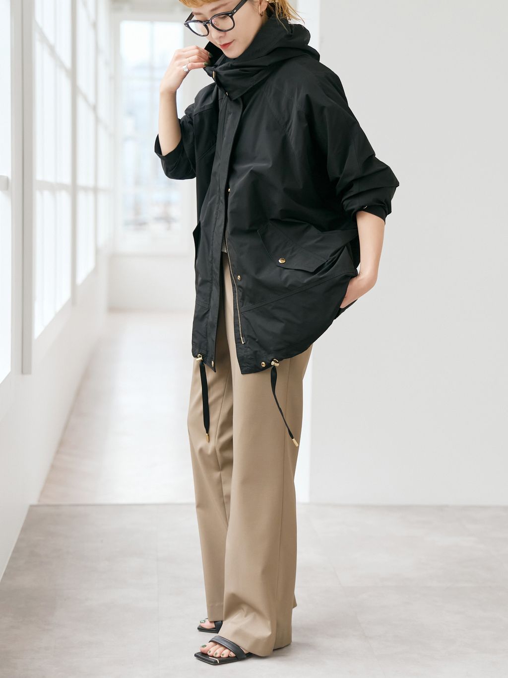 rikaページ 予約》スリットイージーパンツのコーディネートスナップ（RIKA