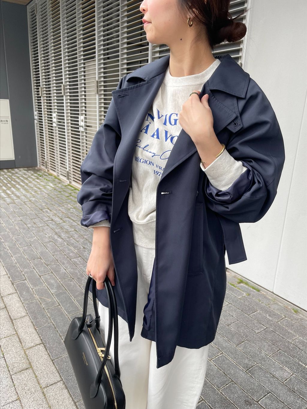 セットアップ対応可》撥水ミドルトレンチコートのコーディネート