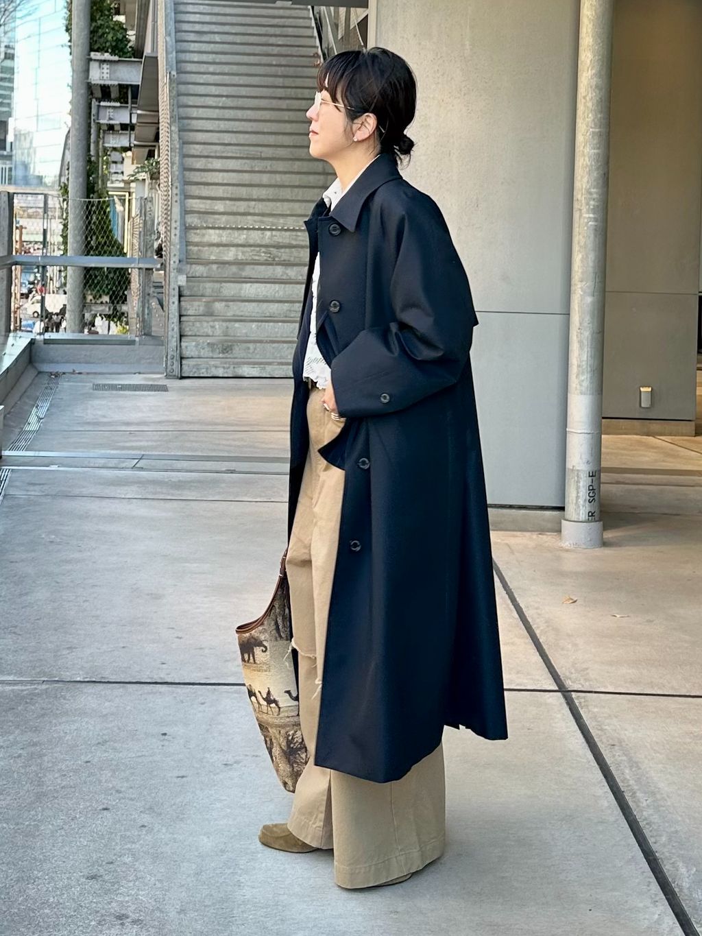 Whim Gazette◆ステンカラーコート 金子綾さん着用 金子綾さん着用】【別注】Aquascutum×LESSAGE ステンカラーコートの