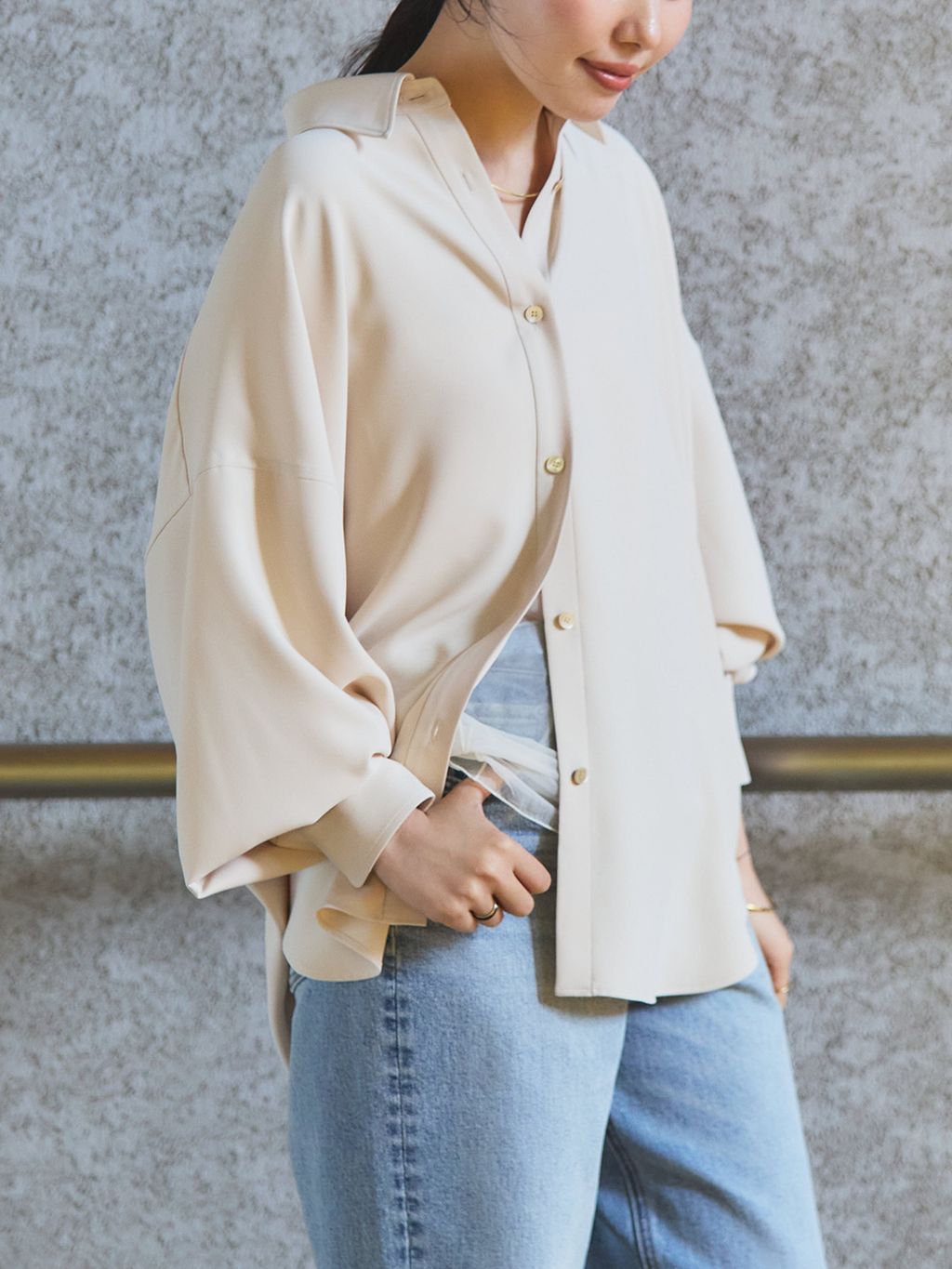 Dolman Wrap シャツのコーディネートスナップ（risa）｜Plage