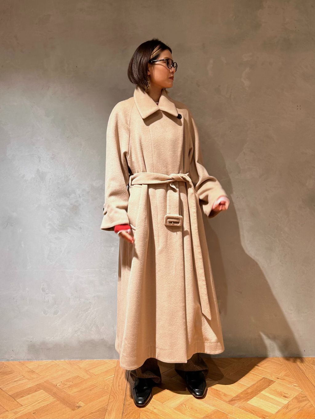 IENA LA BOUCLE キャメルシャギーコートのコーディネートスナップ