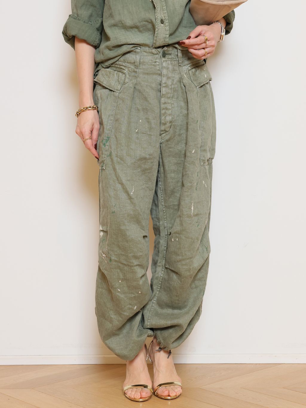 HERILL/ヘリル】HBT linen カーゴパンツのコーディネートスナップ