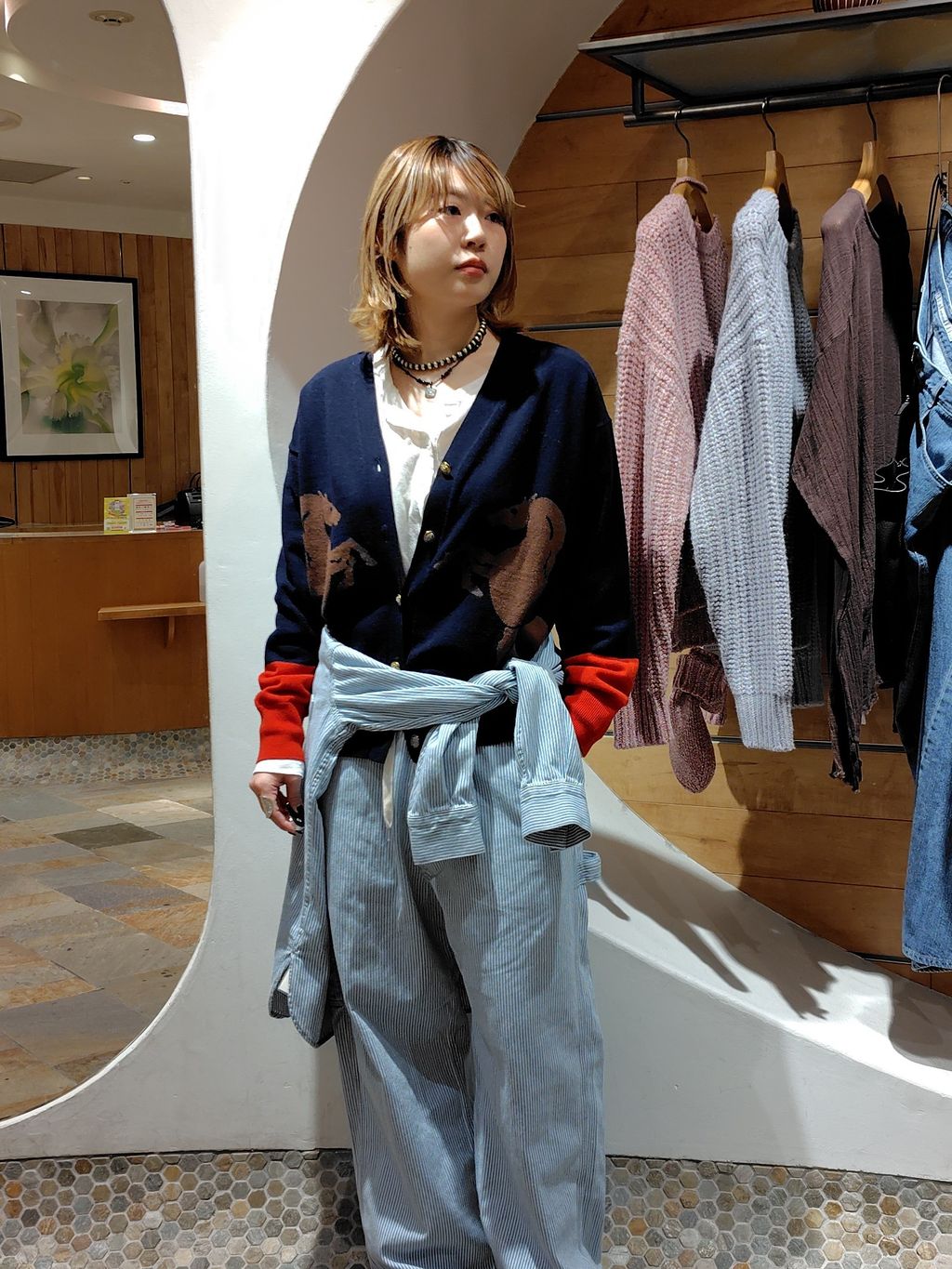 Horseインターシャ カーディガンのコーディネートスナップ（mahi