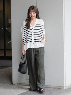 《追加》手洗い可 / No.14フレンチリネンワイドイージー グレー サムネイル