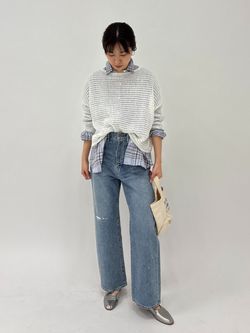 ボタニカルプリントハーフスリーブシャツのコーディネートスナップ 