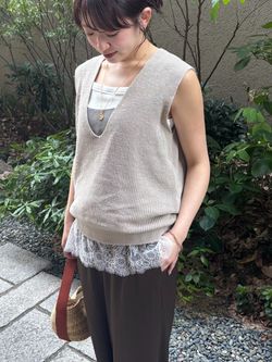 一部店舗限定》Maison IENA リネンベストのコーディネートスナップ 