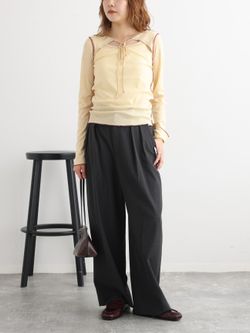JANE SMITH/ジェーンスミス WOOL RIB FRONT STRING PULLOVER プル