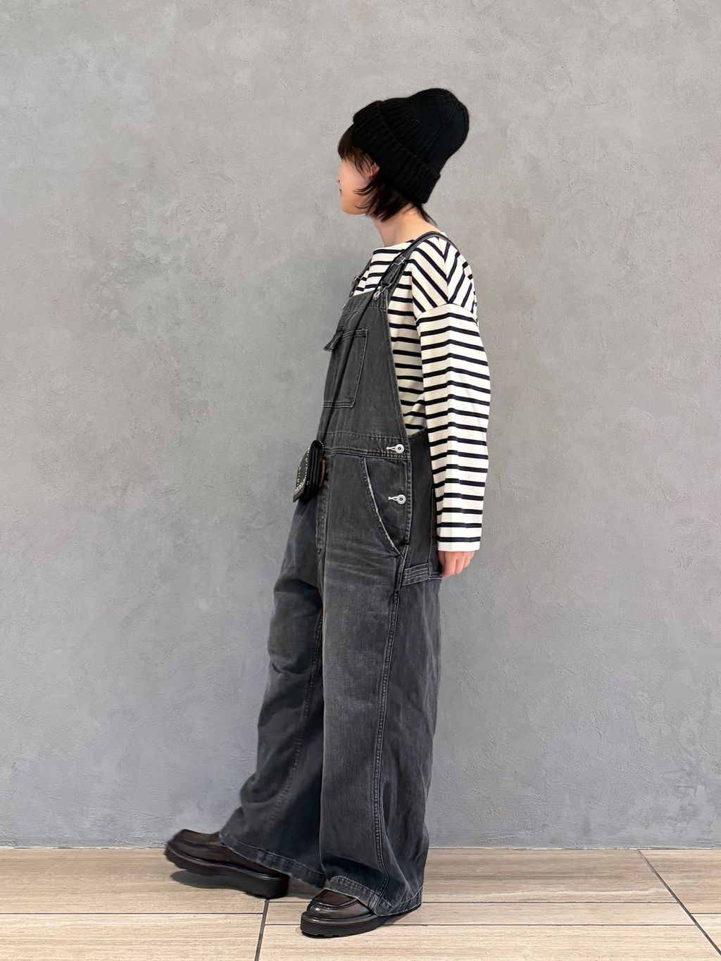 11OZデニム ワークオーバーオールのコーディネートスナップ（AT