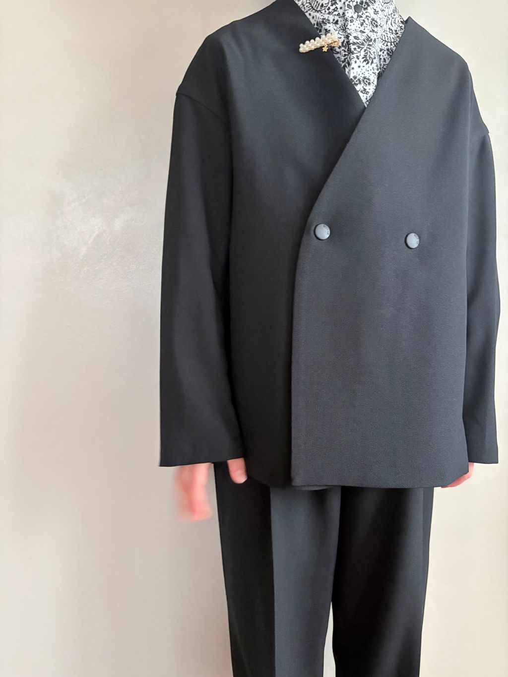 setsuko sagittaire/セツコサジテール】コラボスタンドカラーシャツ