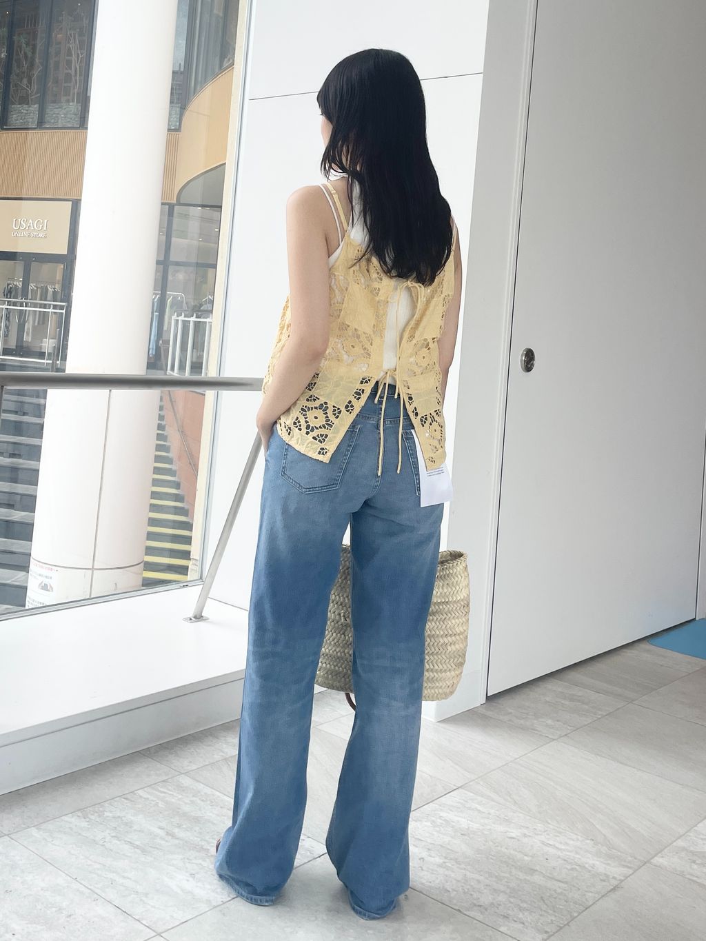 Indiaスクエア刺繍キャミのコーディネートスナップ（Yuki）｜SLOBE