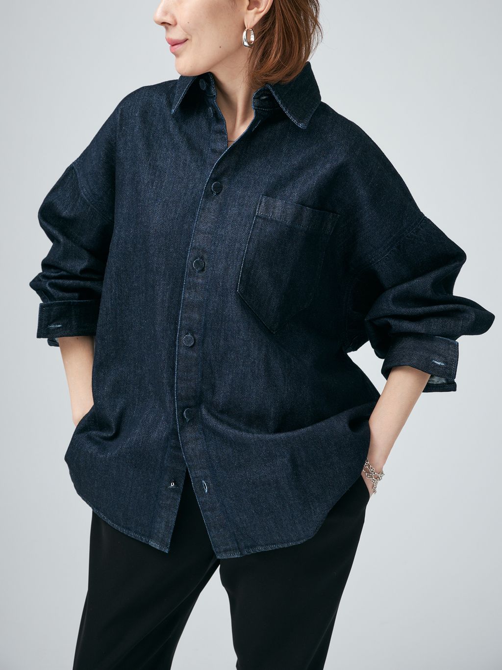 さっぷるページ 追加3予約》ツイルストレッチスリムパンツのコーディネートスナップ