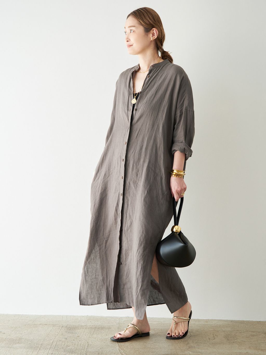 予約》*Linen ワンピースのコーディネートスナップ（MIZU）｜Deuxieme