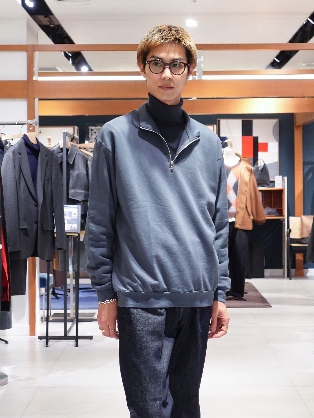AURALEE (オーラリー) ELASTIC HIGH GAUGE SWEAT HALF ZIPの