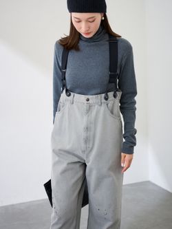 PAYDAY /ペイデイ サスペンダー付きペイント加工デニムの