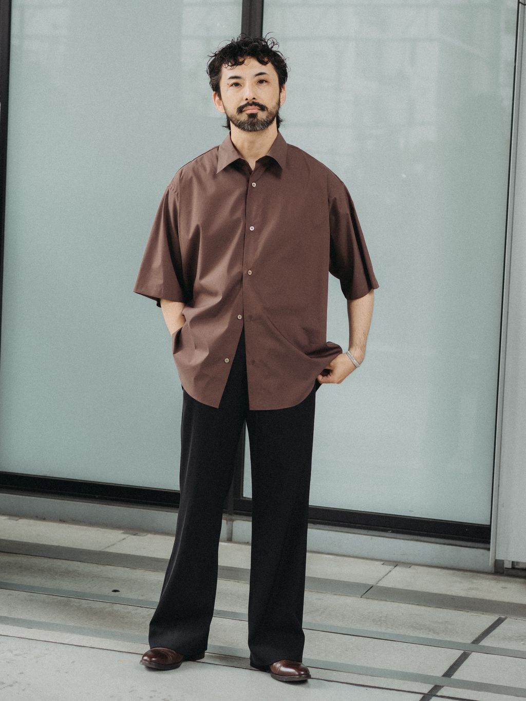 EL/エル】LIGHT TAFFETA H/S SH：ハーフスリーブシャツの