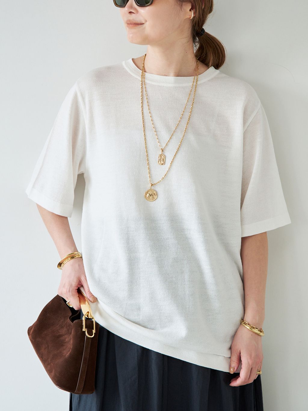 URBAN クルーネック Tシャツのコーディネートスナップ（MIZU