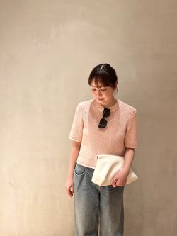 Italian yarn CO half ニットのコーディネートスナップ（manaka