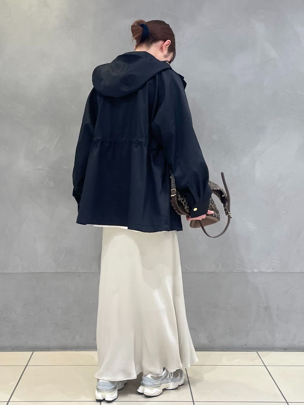 撥水ツイルフーディーブルゾンのコーディネートスナップ（saki