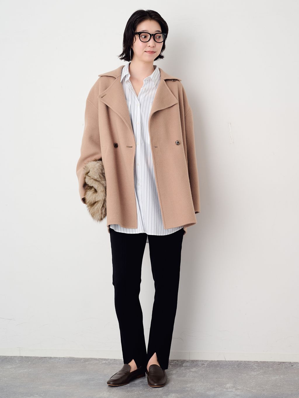 シリーズあり/追加予約》souple wool ダブルフェイスミドルコートの