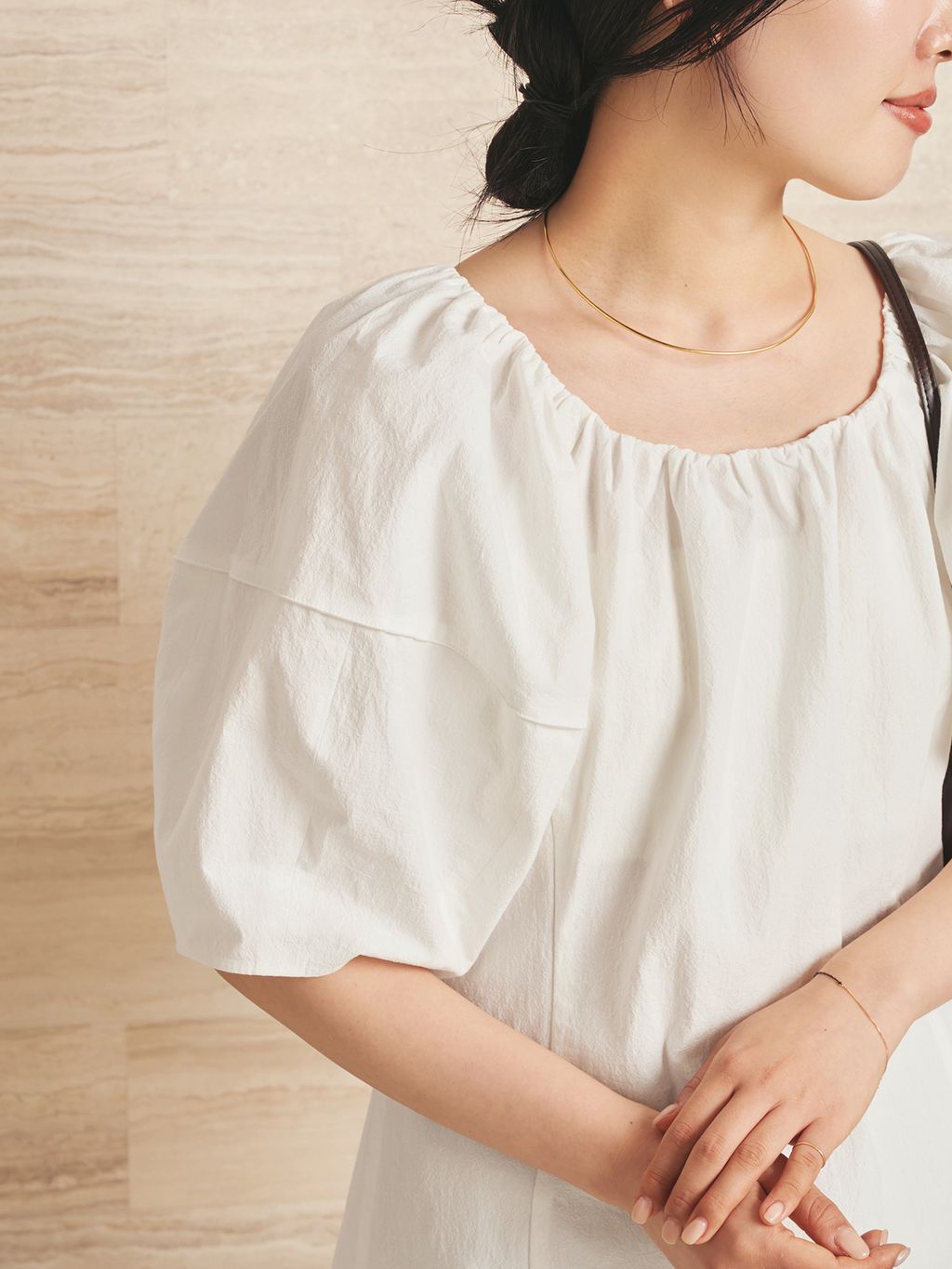 新品タグ付 Plage Puff Sleeves ブラウス 予約》R'IAM PUFF ブラウスのコーディネートスナップ（risa）｜Plage