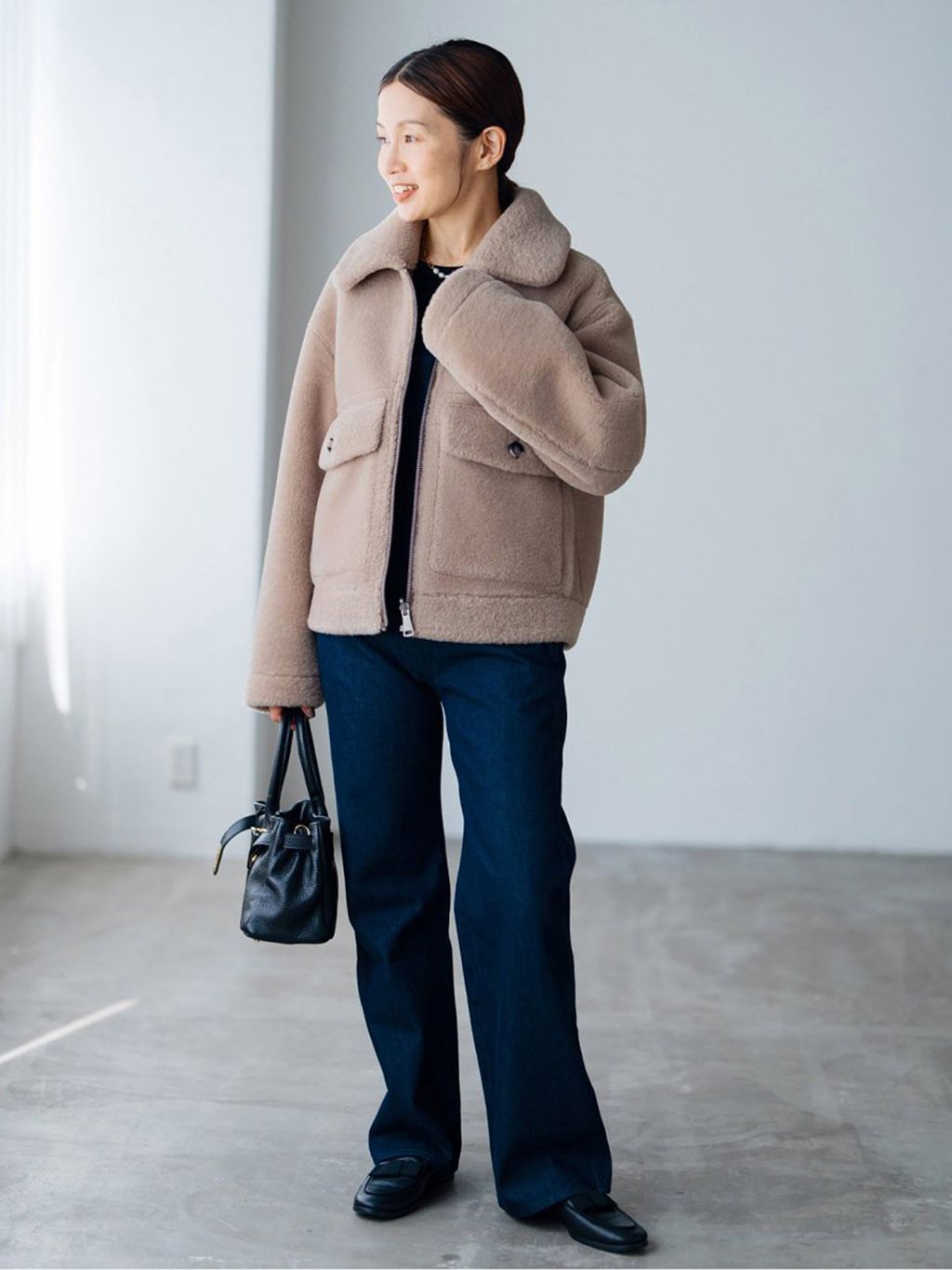 URBANCODE LONDON エコファーブルゾン リバーシブルのコーディネート